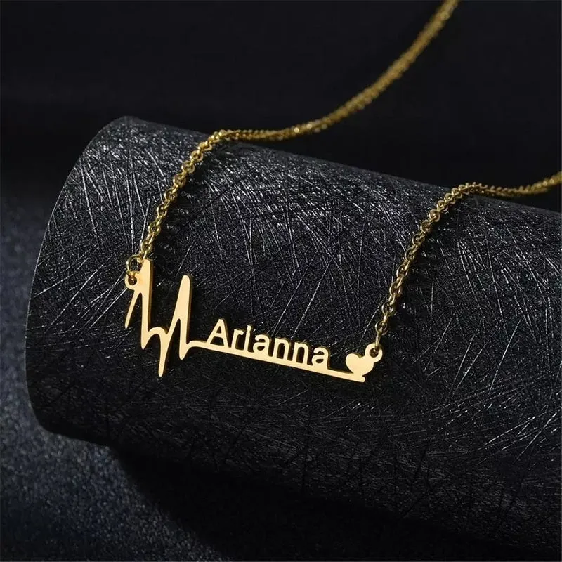Name Necklace Personalized 18K Gold Custom Gift Plated Nameplate Customized Jewelry for Women