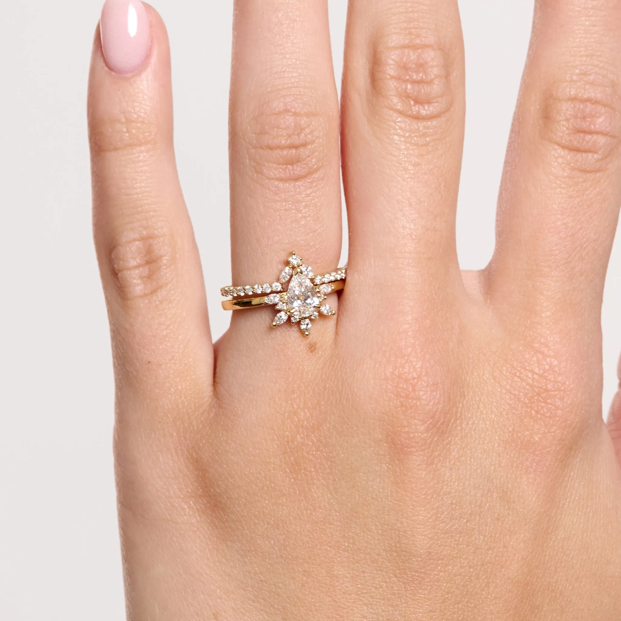 Natasha Lab Grown Diamond Engagement and Wedding Ring Set - Size K1/2