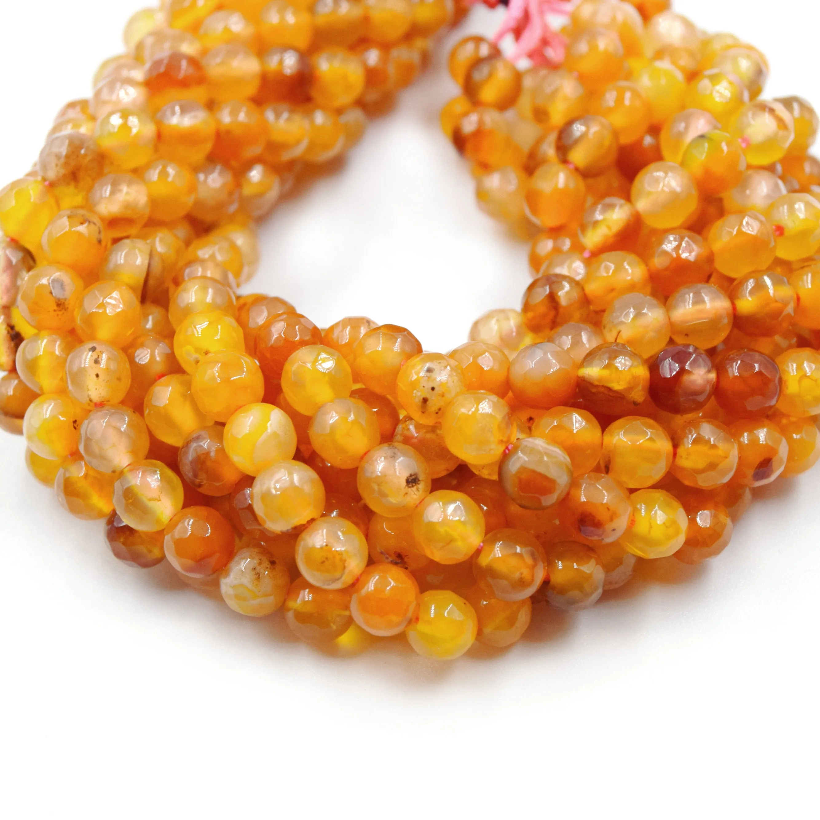 Natural Carnelian Beads - Faceted Round Gemstone Beads - 4mm, 6mm, 8mm, 10mm, 12mm Available