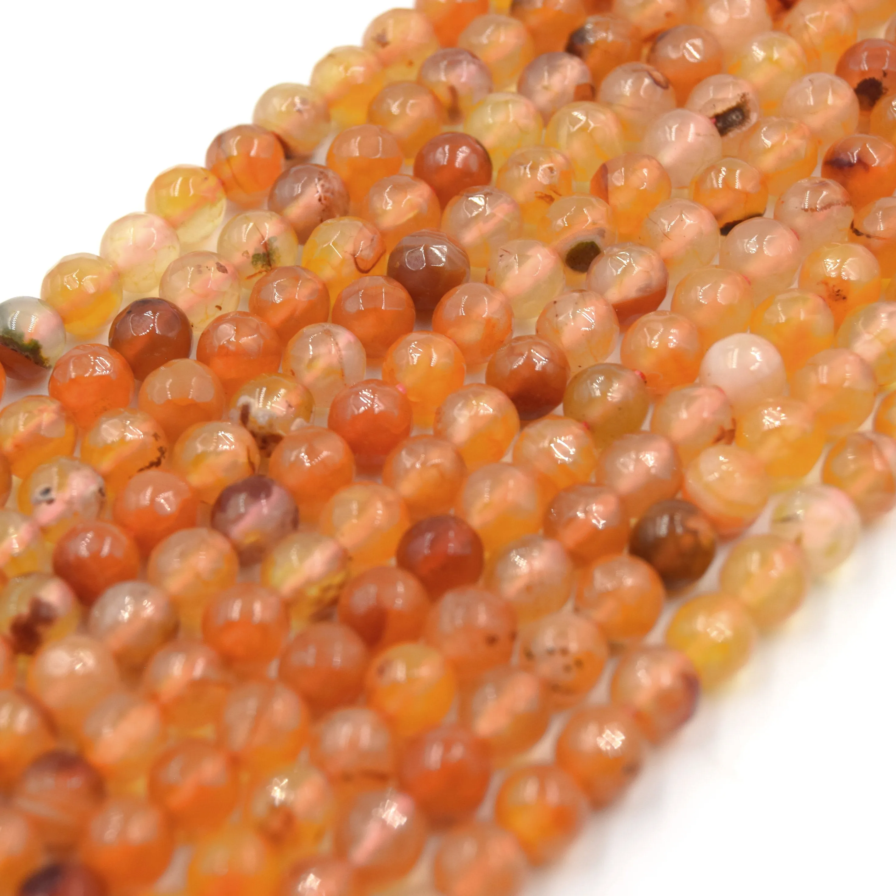 Natural Carnelian Beads - Faceted Round Gemstone Beads - 4mm, 6mm, 8mm, 10mm, 12mm Available