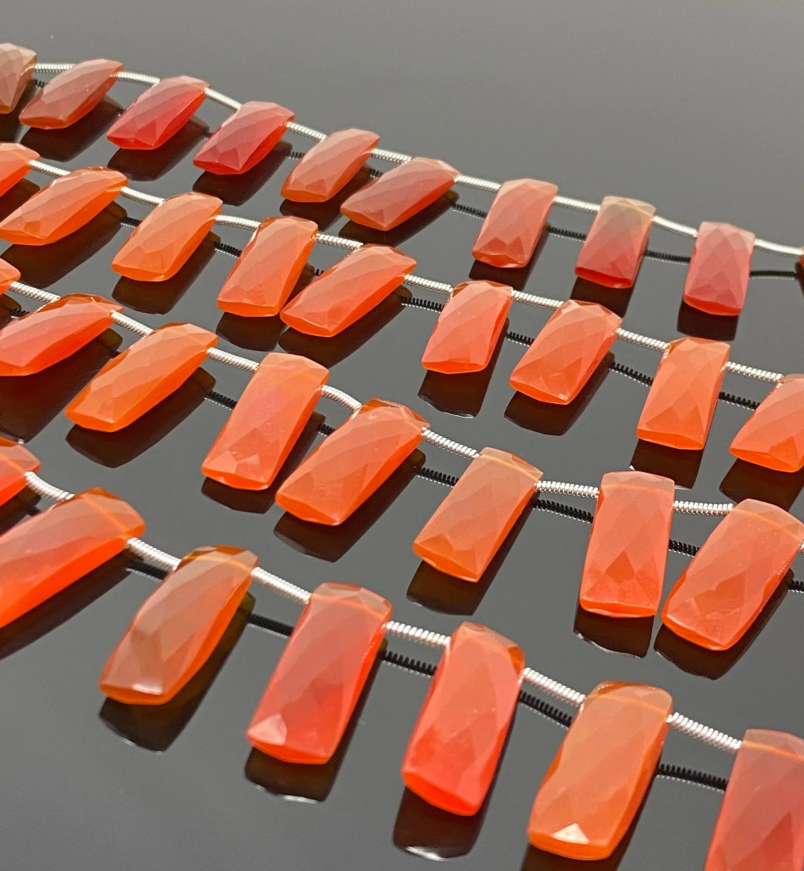 Natural Carnelian Beads, Gemstone Bar Beads, Jewelry Supplies, Bulk Wholesale Beads, 23x9mm- 25x10mm