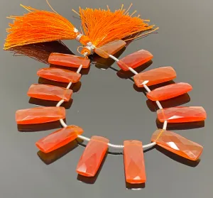 Natural Carnelian Beads, Gemstone Bar Beads, Jewelry Supplies, Bulk Wholesale Beads, 23x9mm- 25x10mm