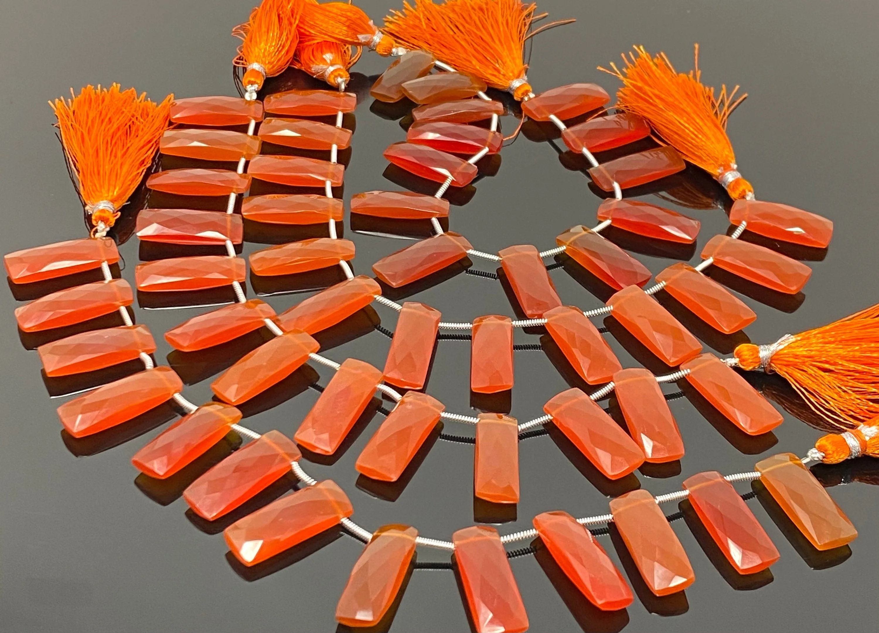 Natural Carnelian Beads, Gemstone Bar Beads, Jewelry Supplies, Bulk Wholesale Beads, 23x9mm- 25x10mm