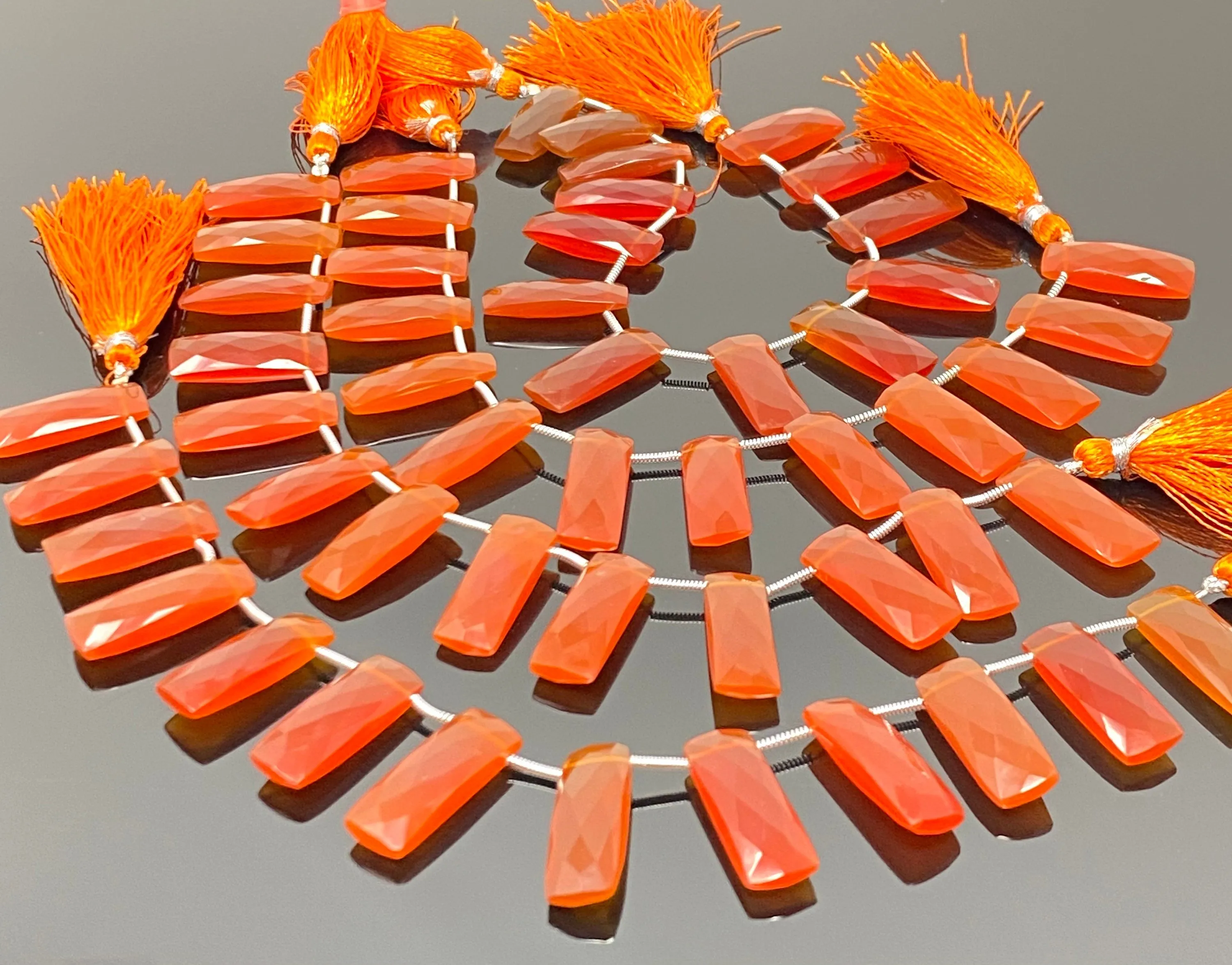 Natural Carnelian Beads, Gemstone Bar Beads, Jewelry Supplies, Bulk Wholesale Beads, 23x9mm- 25x10mm