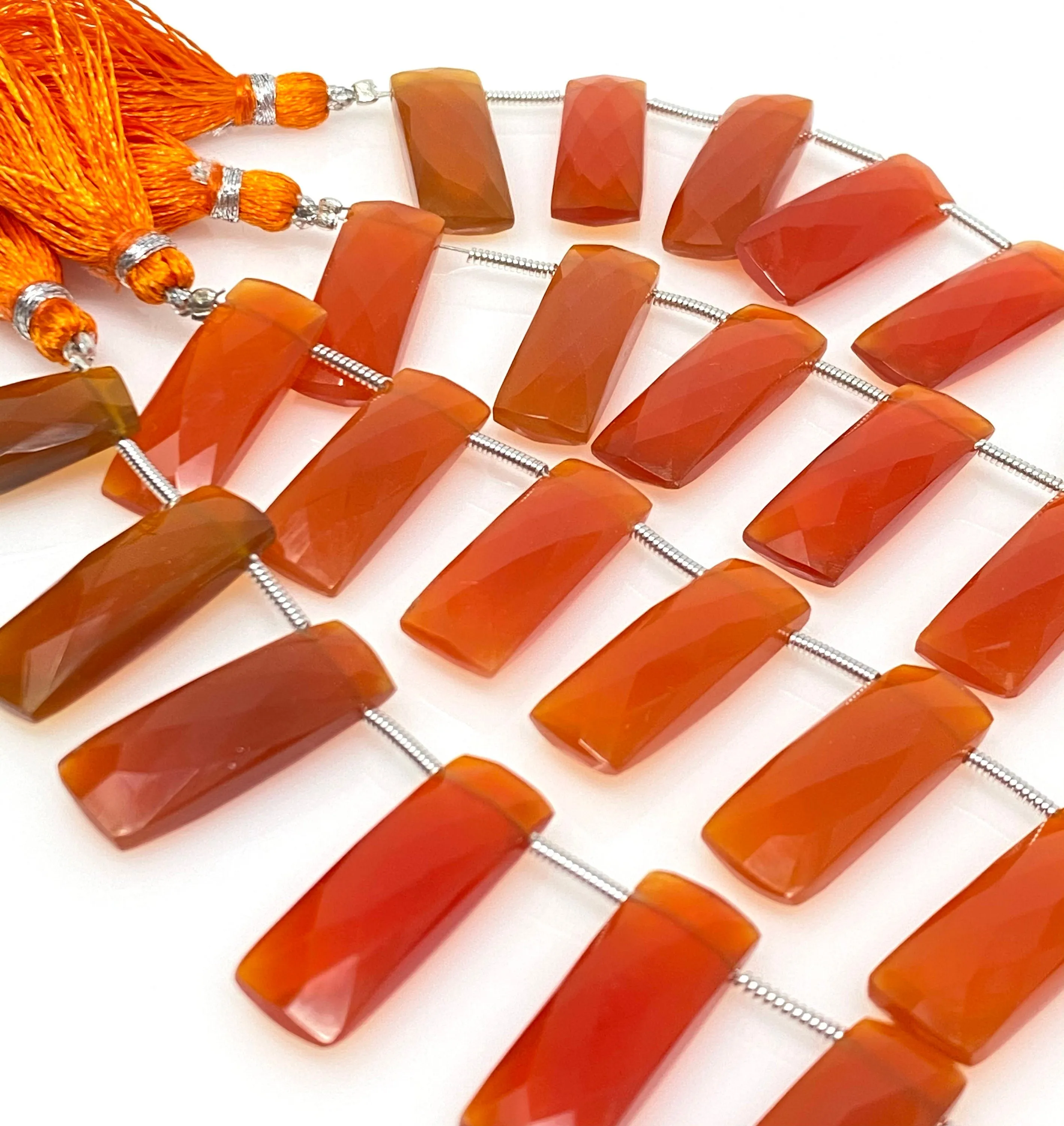 Natural Carnelian Beads, Gemstone Bar Beads, Jewelry Supplies, Bulk Wholesale Beads, 23x9mm- 25x10mm