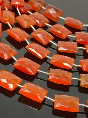 Natural Carnelian Gemstone Beads, Jewelry Supplies, Bulk Wholesale Beads, 13x9mm - 15x10mm, 7.75” Strand