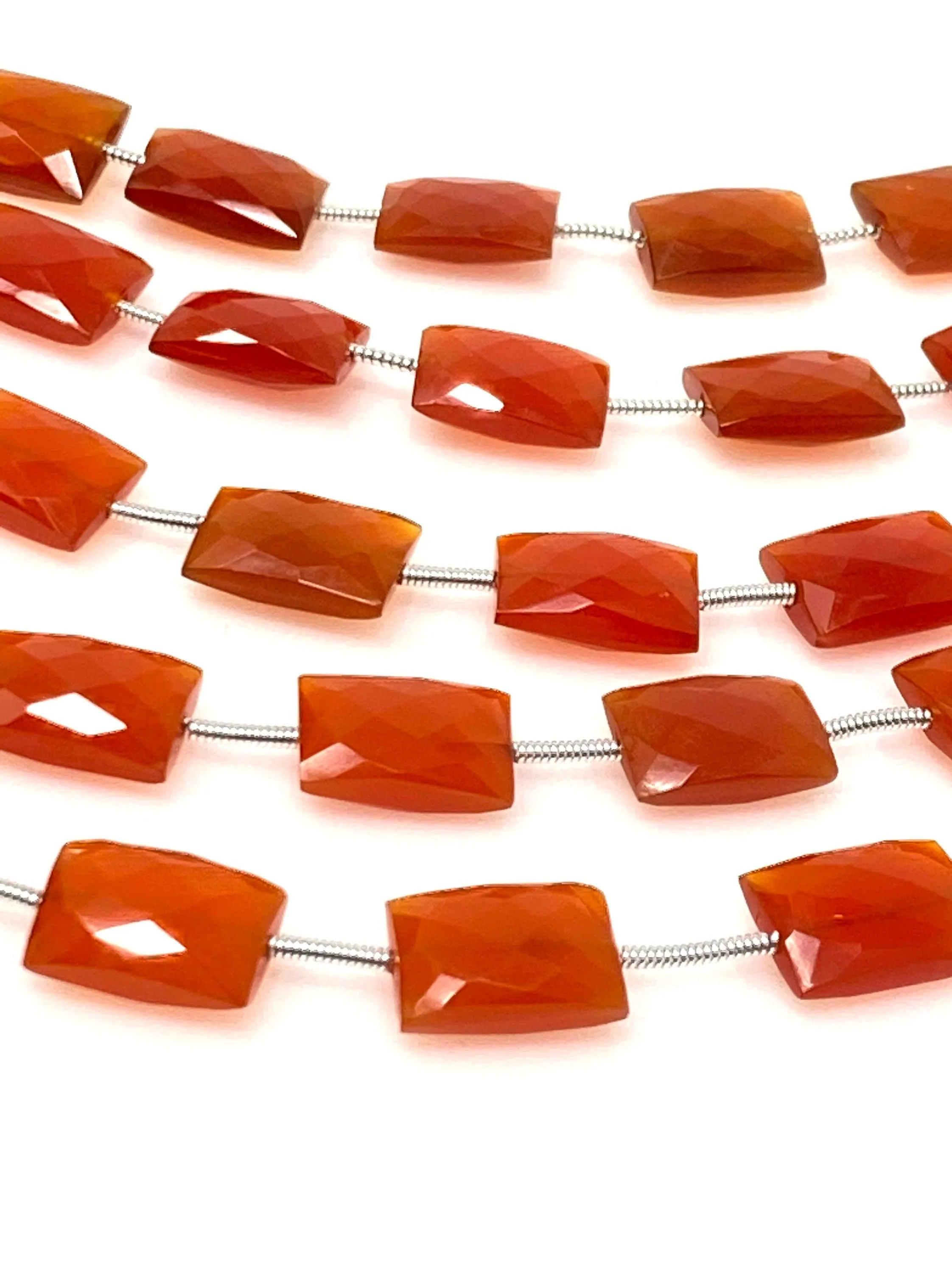 Natural Carnelian Gemstone Beads, Jewelry Supplies, Bulk Wholesale Beads, 13x9mm - 15x10mm, 7.75” Strand