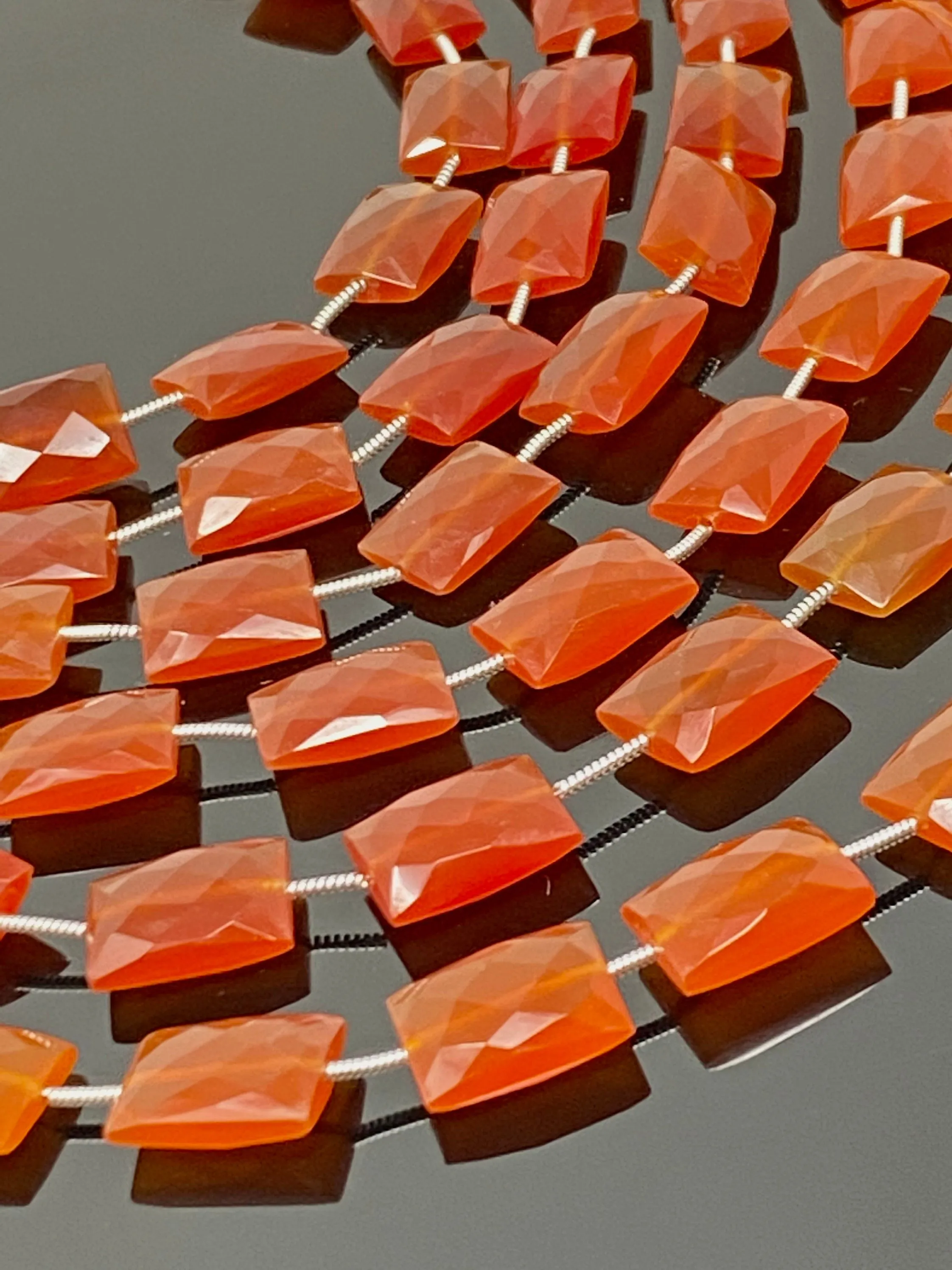 Natural Carnelian Gemstone Beads, Jewelry Supplies, Bulk Wholesale Beads, 13x9mm - 15x10mm, 7.75” Strand