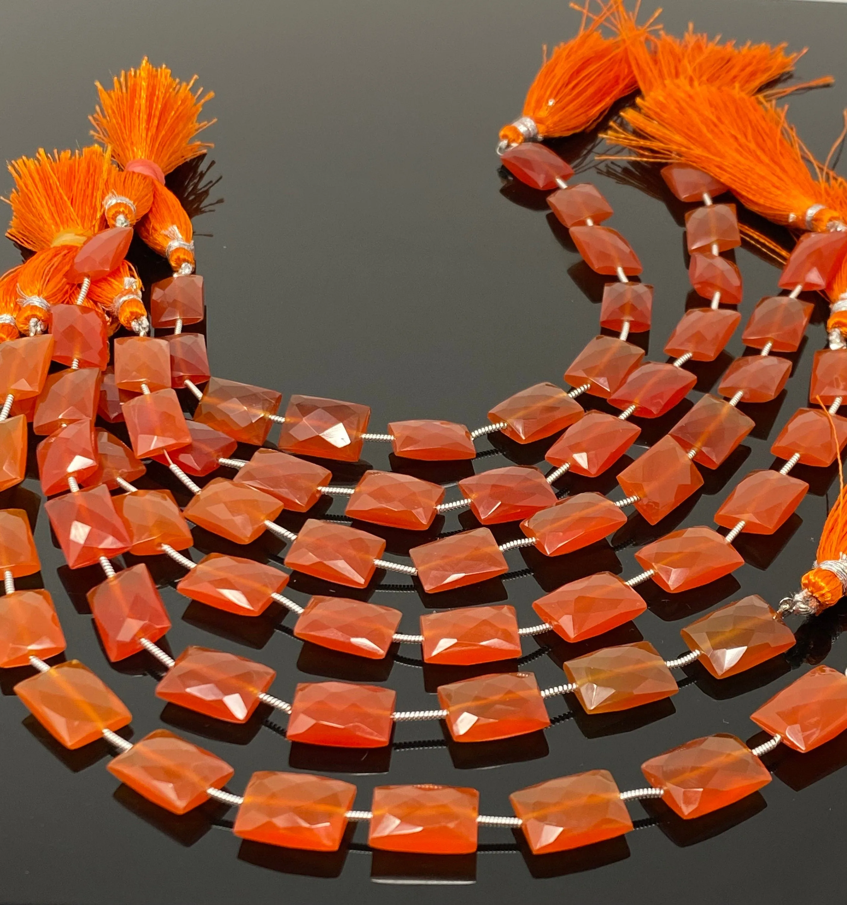 Natural Carnelian Gemstone Beads, Jewelry Supplies, Bulk Wholesale Beads, 13x9mm - 15x10mm, 7.75” Strand