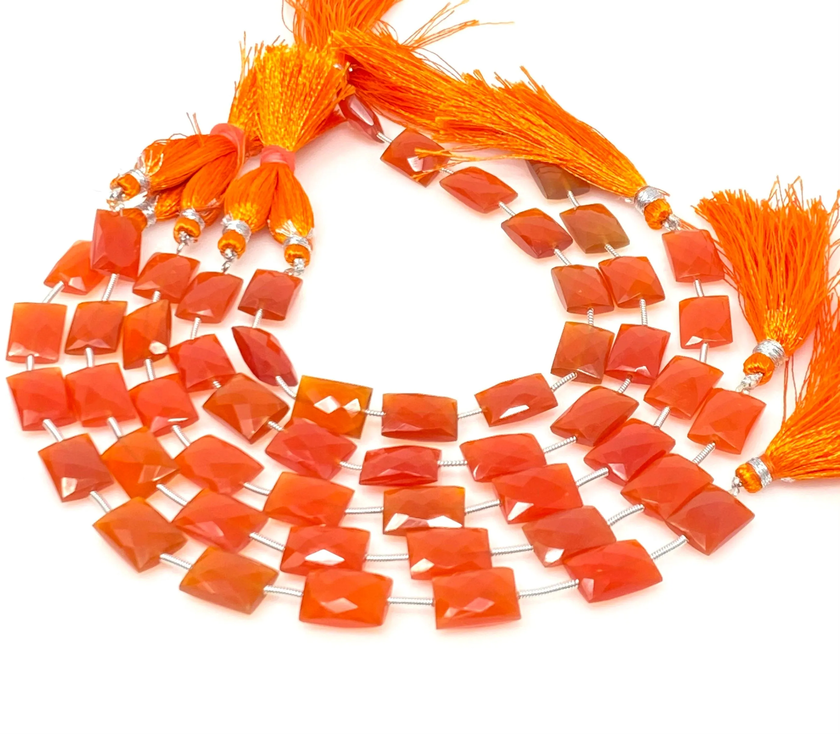 Natural Carnelian Gemstone Beads, Jewelry Supplies, Bulk Wholesale Beads, 13x9mm - 15x10mm, 7.75” Strand