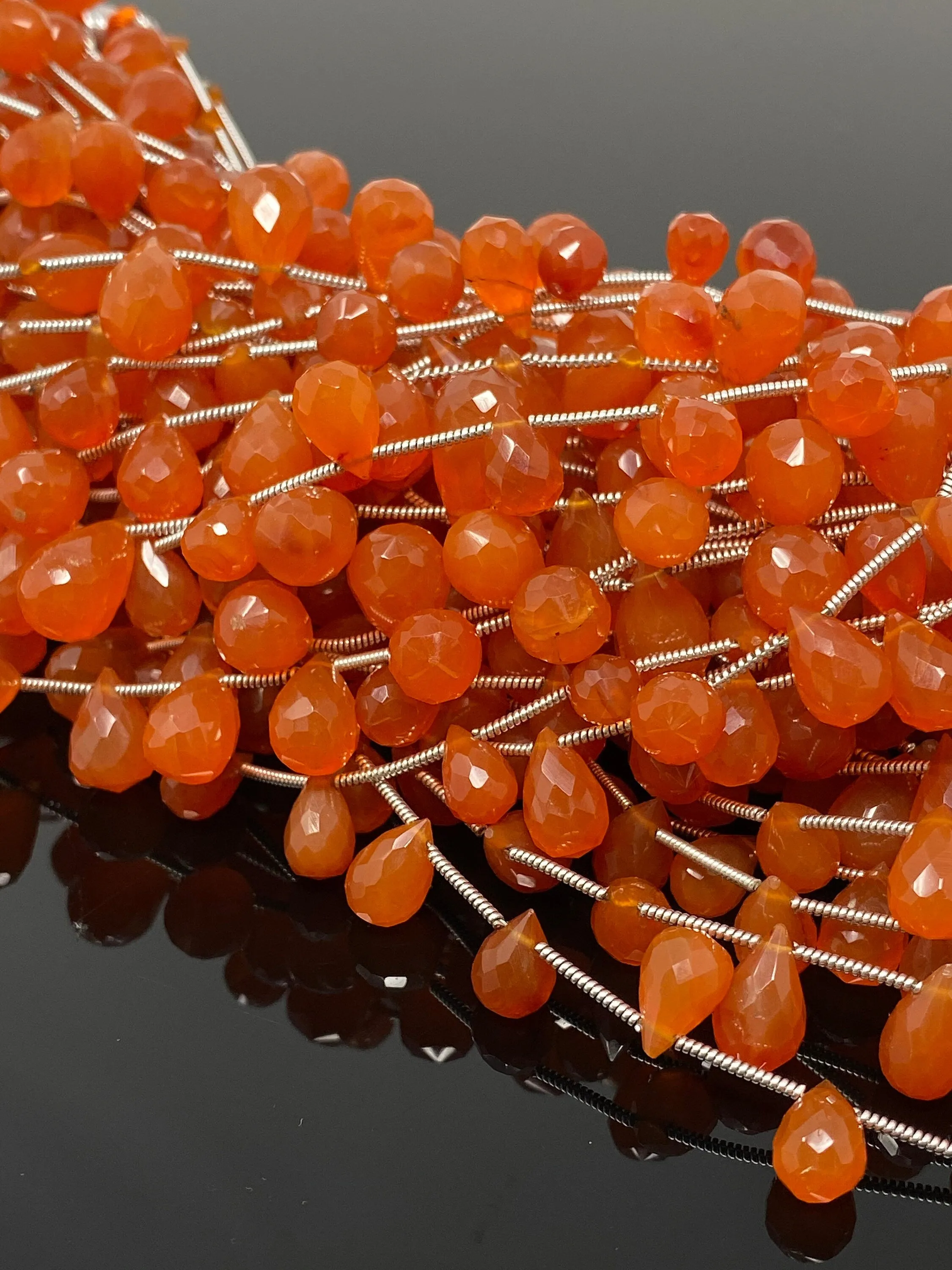 Natural Carnelian Gemstone Beads, Jewelry Supplies for Jewelry Making, Bulk Wholesale Beads, 8" Strand