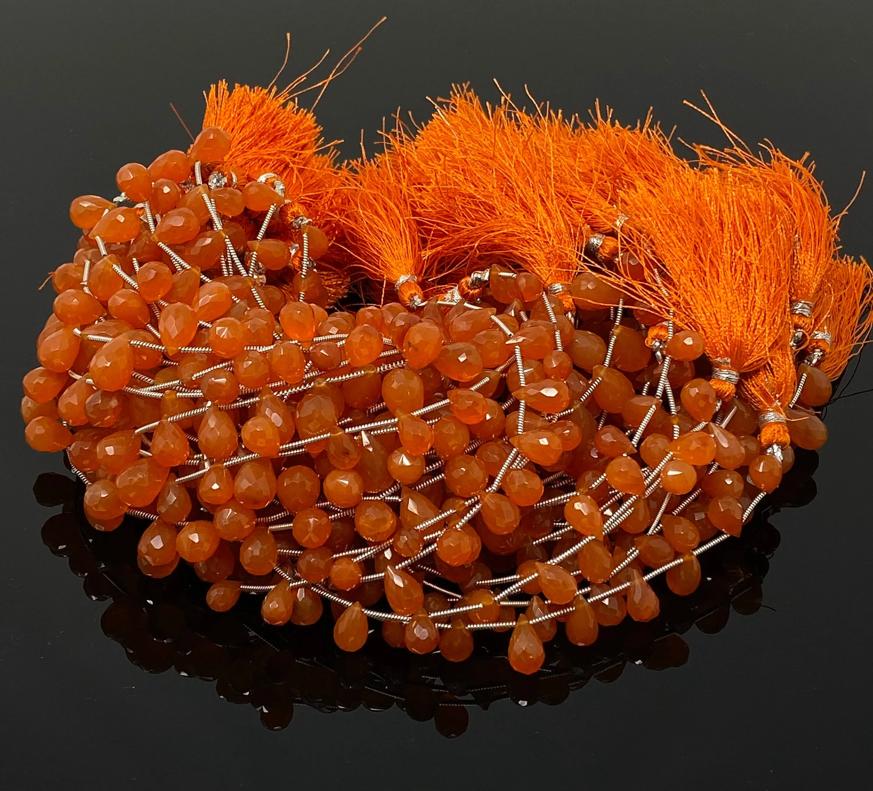 Natural Carnelian Gemstone Beads, Jewelry Supplies for Jewelry Making, Bulk Wholesale Beads, 8" Strand
