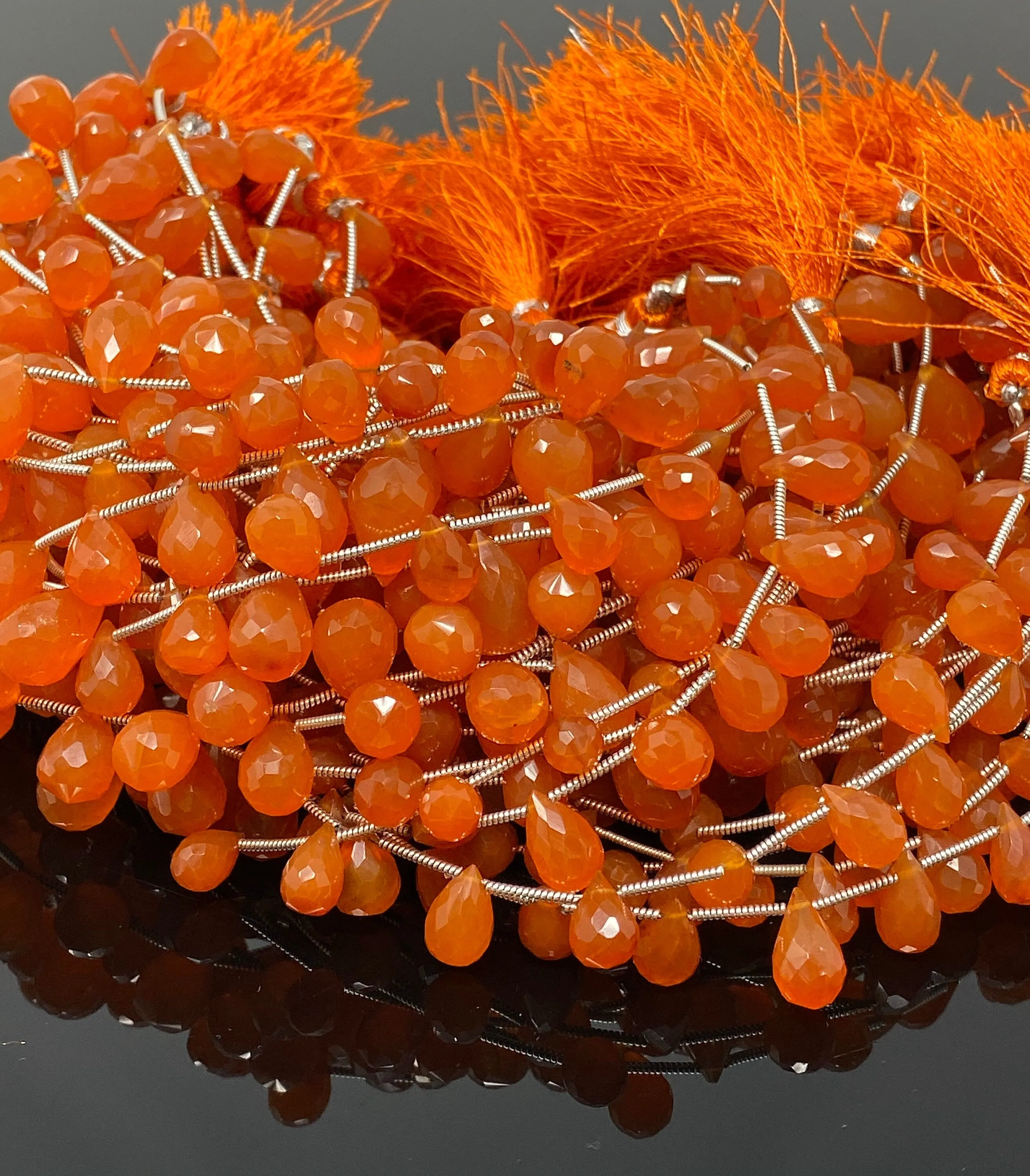 Natural Carnelian Gemstone Beads, Jewelry Supplies for Jewelry Making, Bulk Wholesale Beads, 8" Strand