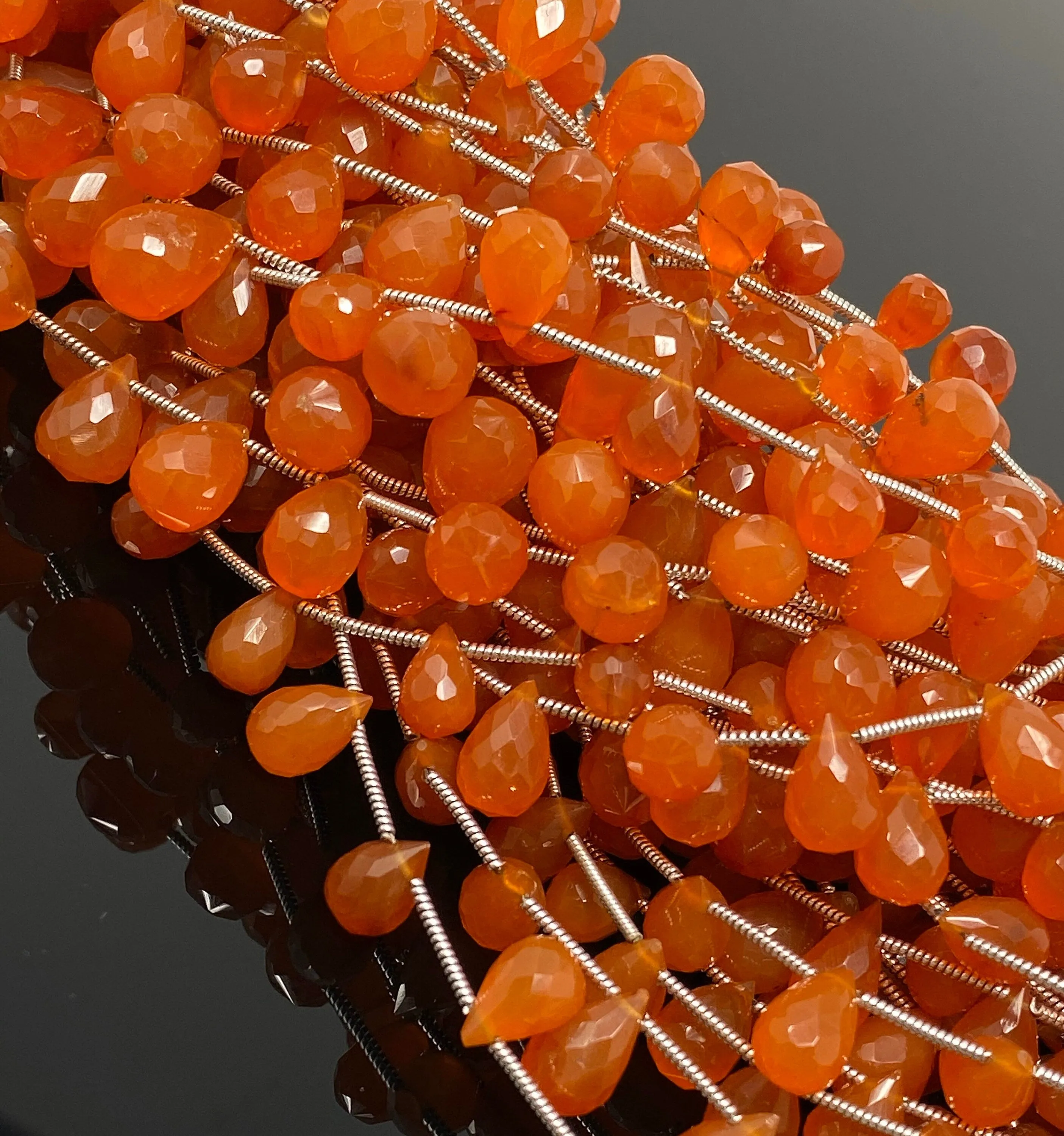 Natural Carnelian Gemstone Beads, Jewelry Supplies for Jewelry Making, Bulk Wholesale Beads, 8" Strand