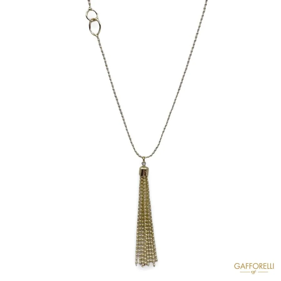 Necklace with Gold-colored Pendant Tassel C289 - Gafforelli Srl