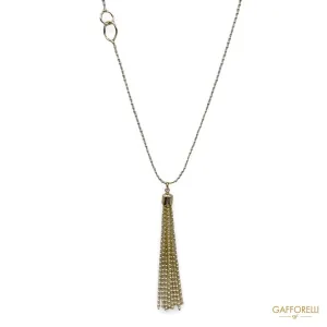 Necklace with Gold-colored Pendant Tassel C289 - Gafforelli Srl