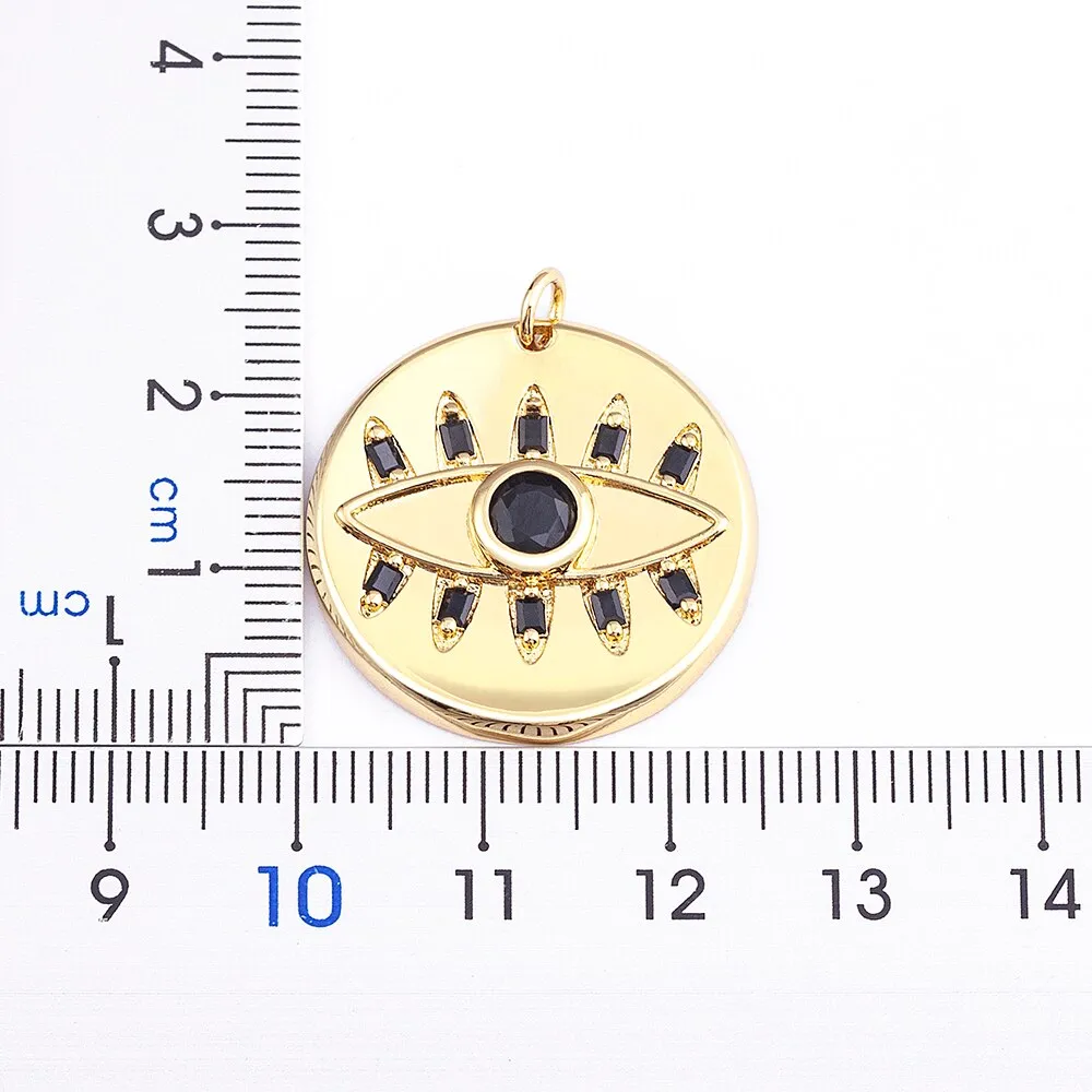 New Fashion Exquisite Zircon Devil Eye Pendant Gold Color Necklace