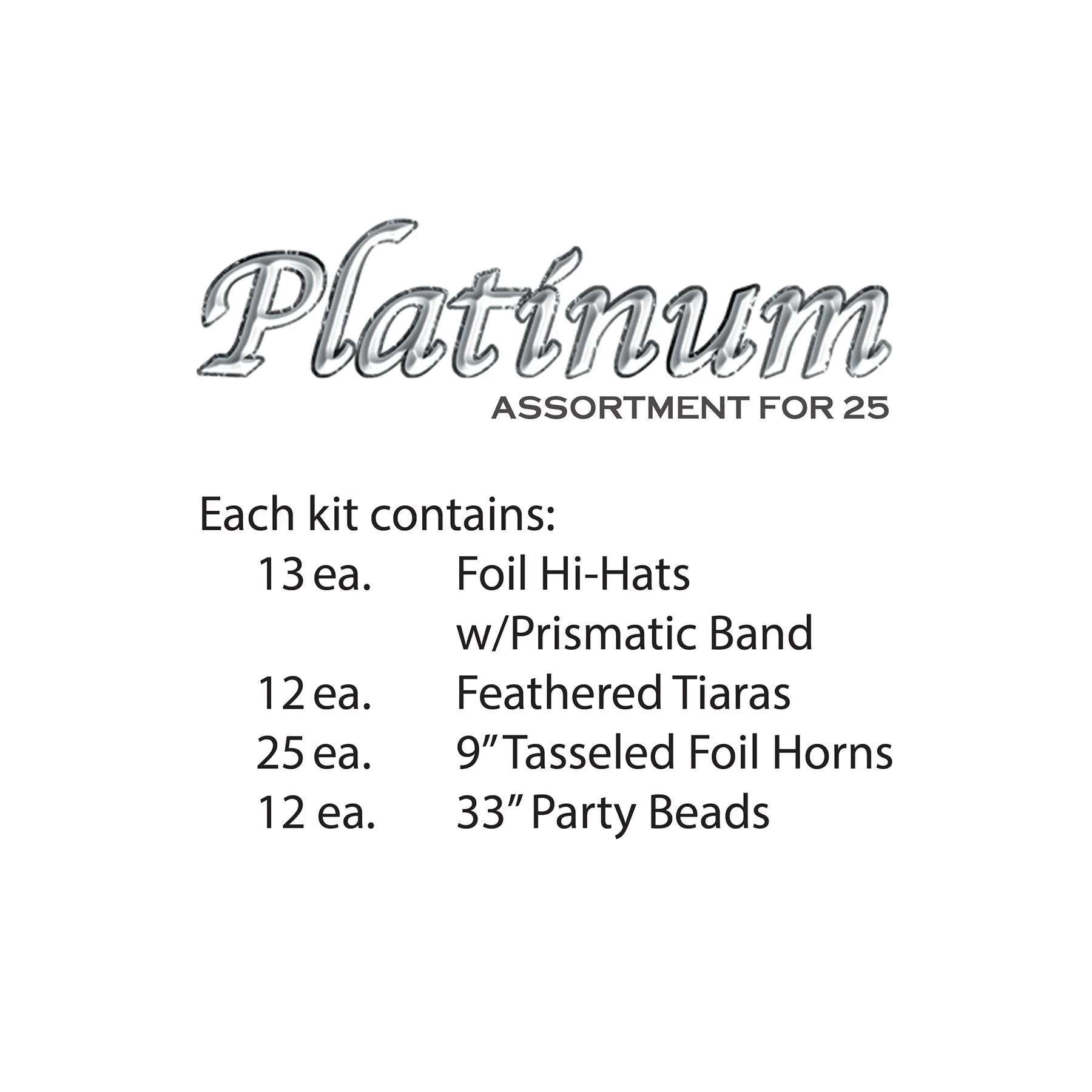 New Year's Eve Platinum Party Kit for 25 People