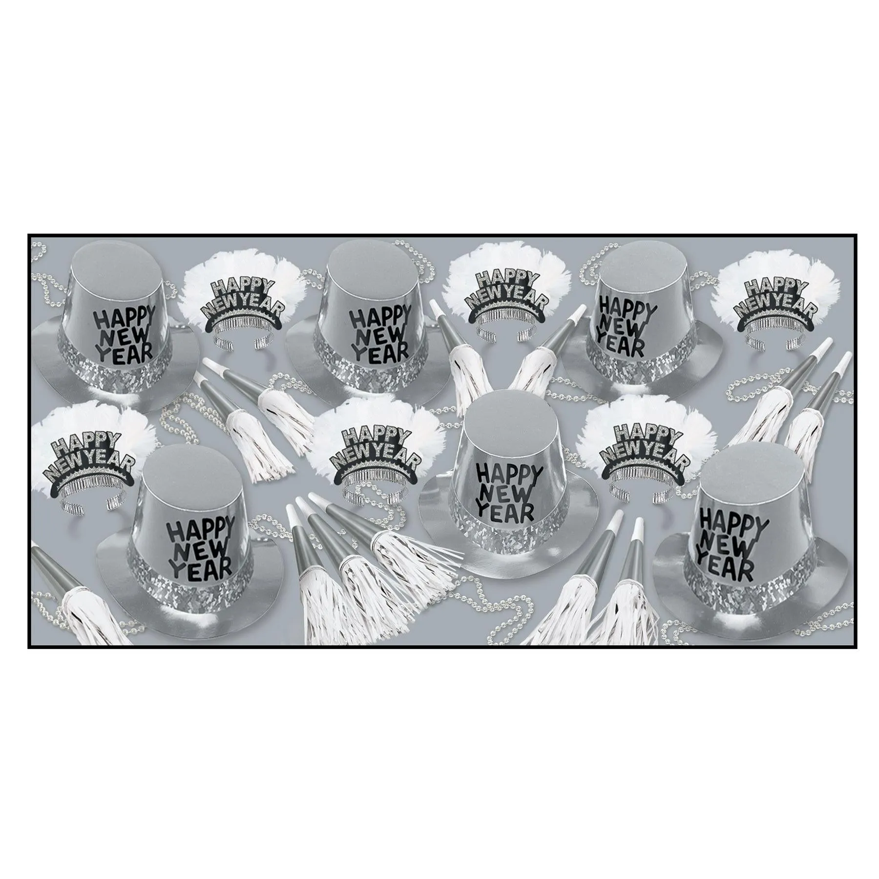 New Year's Eve Platinum Party Kit for 25 People