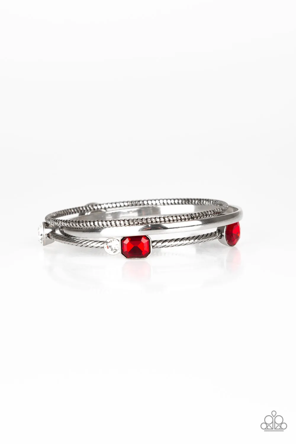 Open Door Jewelry - City Slicker Sleek - Red Bracelet - Paparazzi Accessories