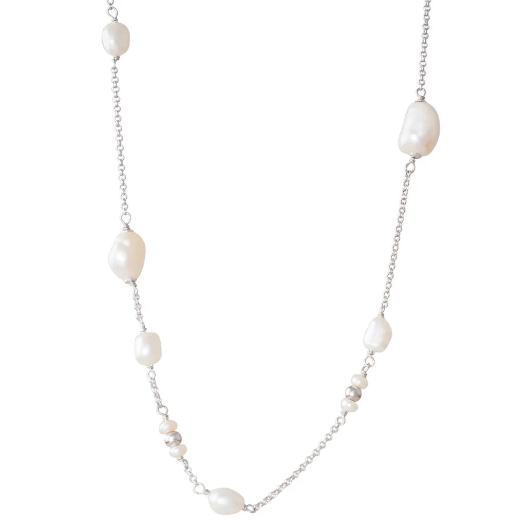 Opera Silver Freshwater Necklace