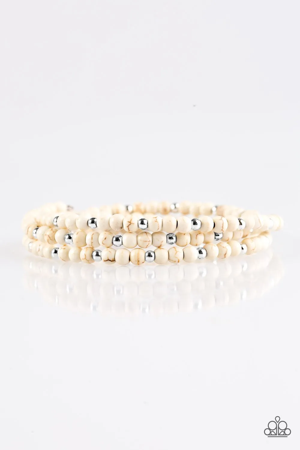 Paparazzi Bracelet ~ Stone Paradise - White