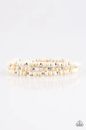 Paparazzi Bracelet ~ Stone Paradise - White