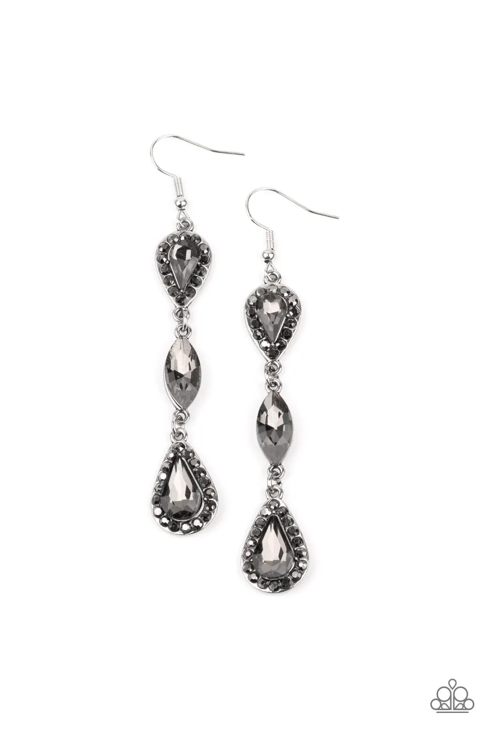 Paparazzi Test of TIMELESS - Silver Earrings