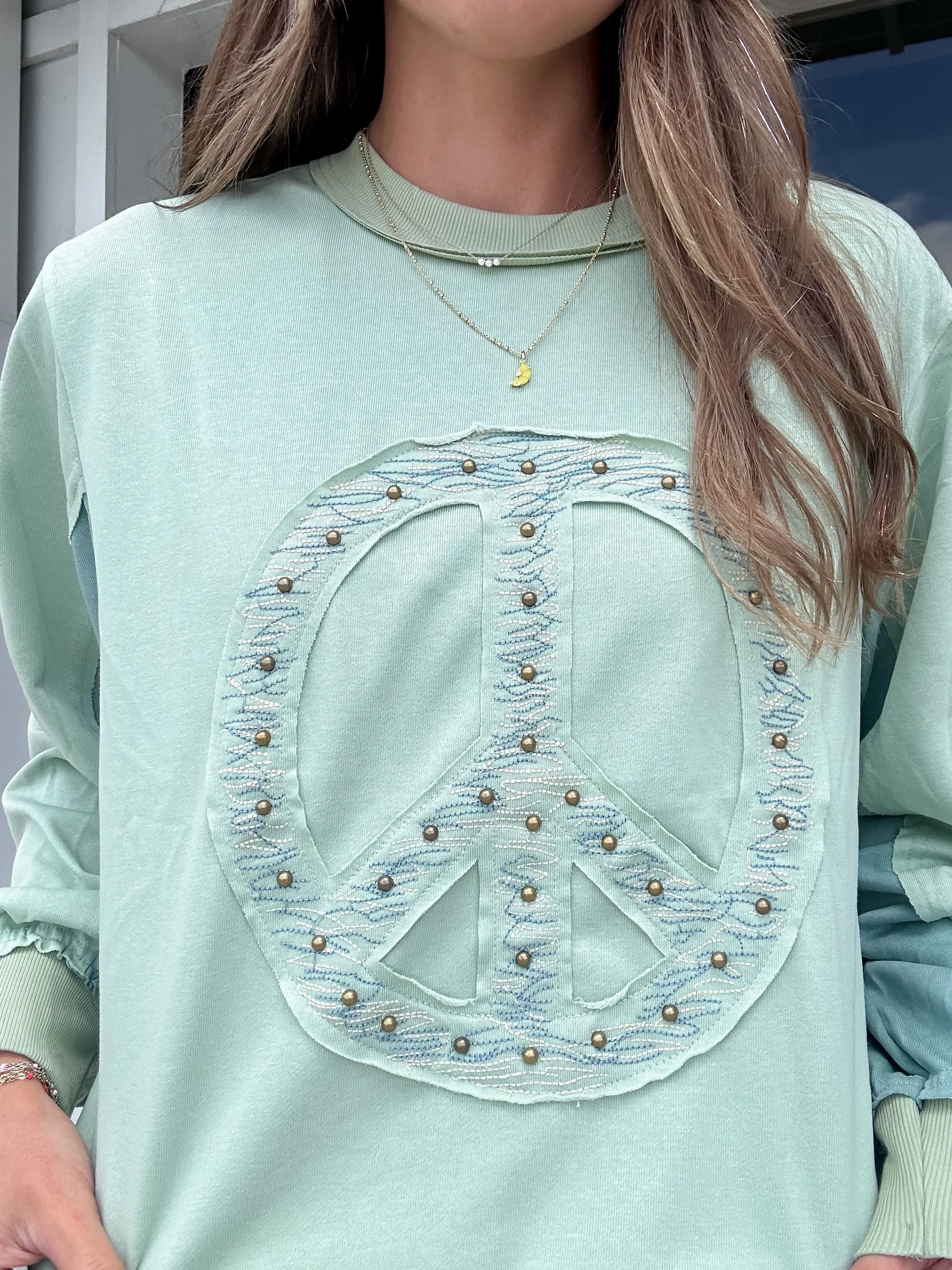 Peace Stud Patch Sweatshirt