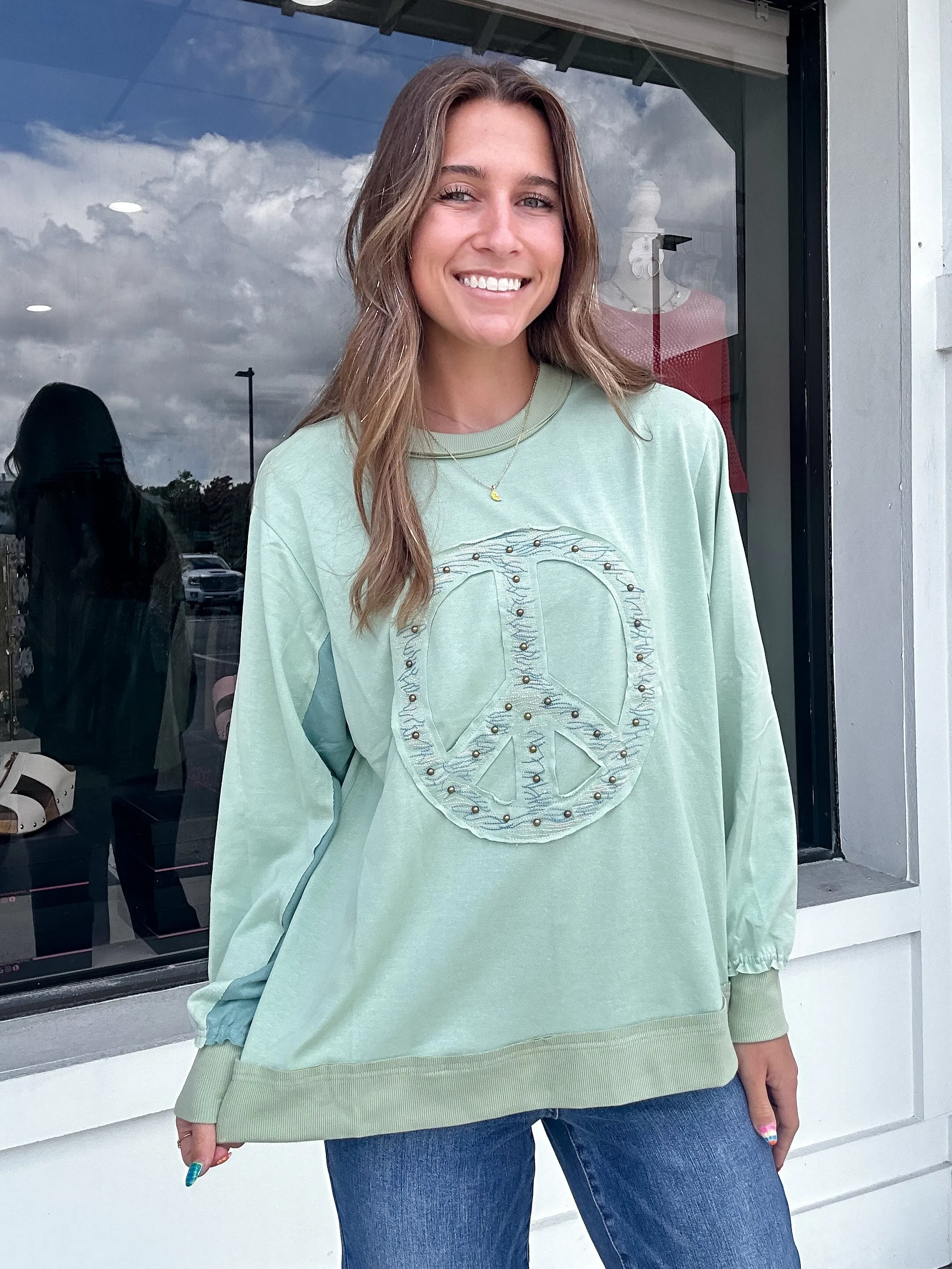 Peace Stud Patch Sweatshirt