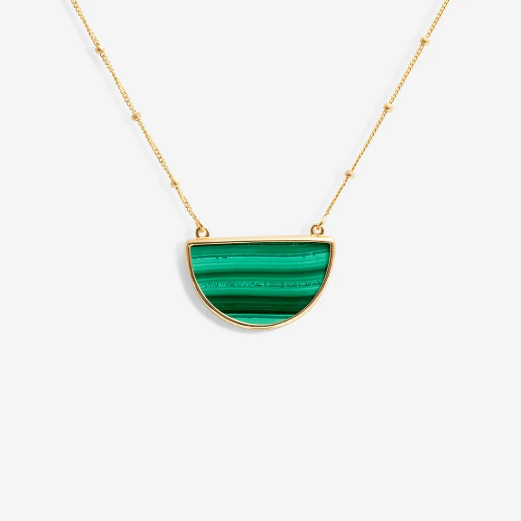 Penzance Malachite Necklace | 9ct Gold