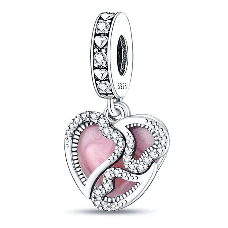 Pink Enchanted Hearts Dangle Charm