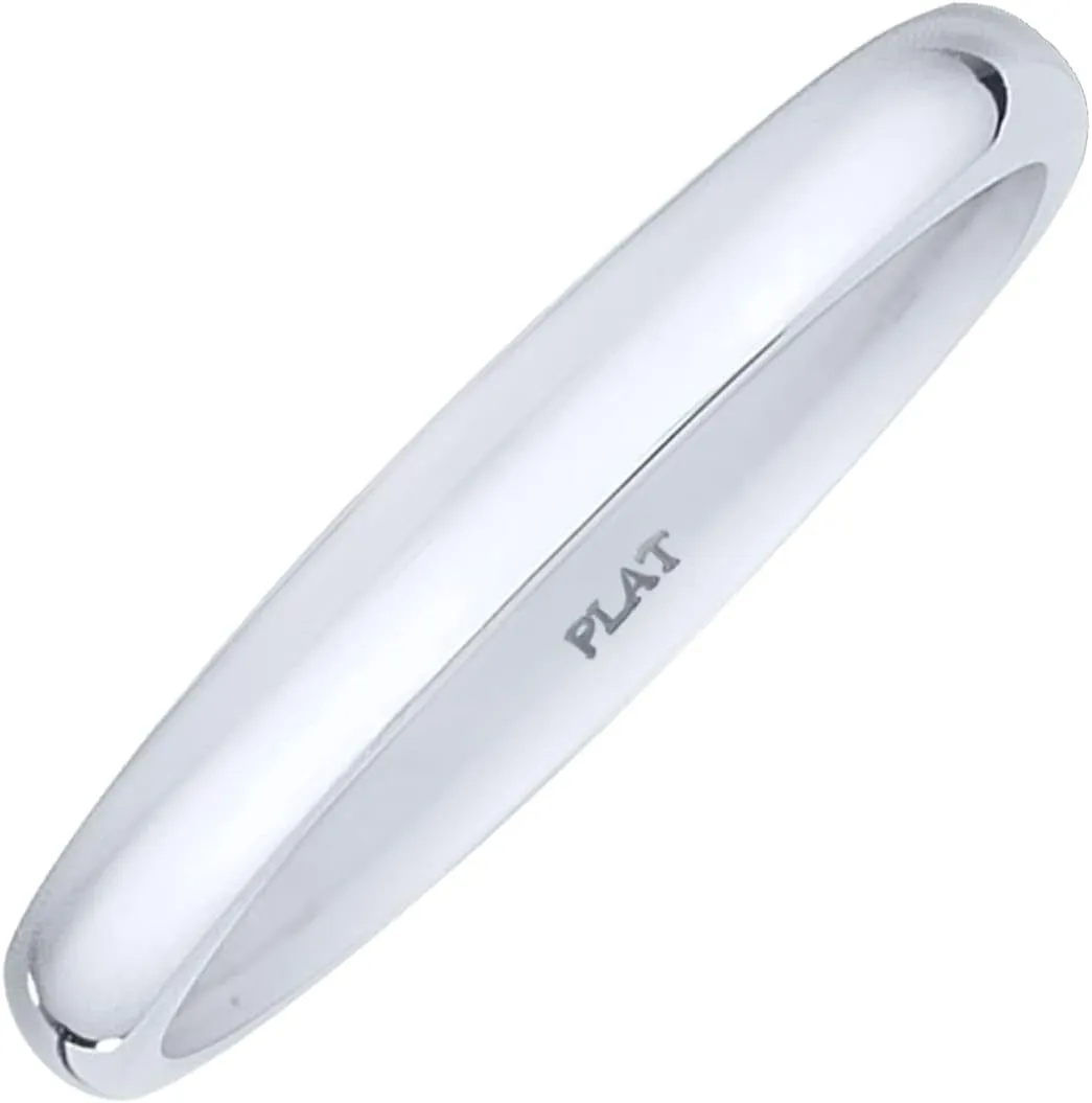 Platinum 2mm - 7mm Domed Comfort Fit Wedding Band