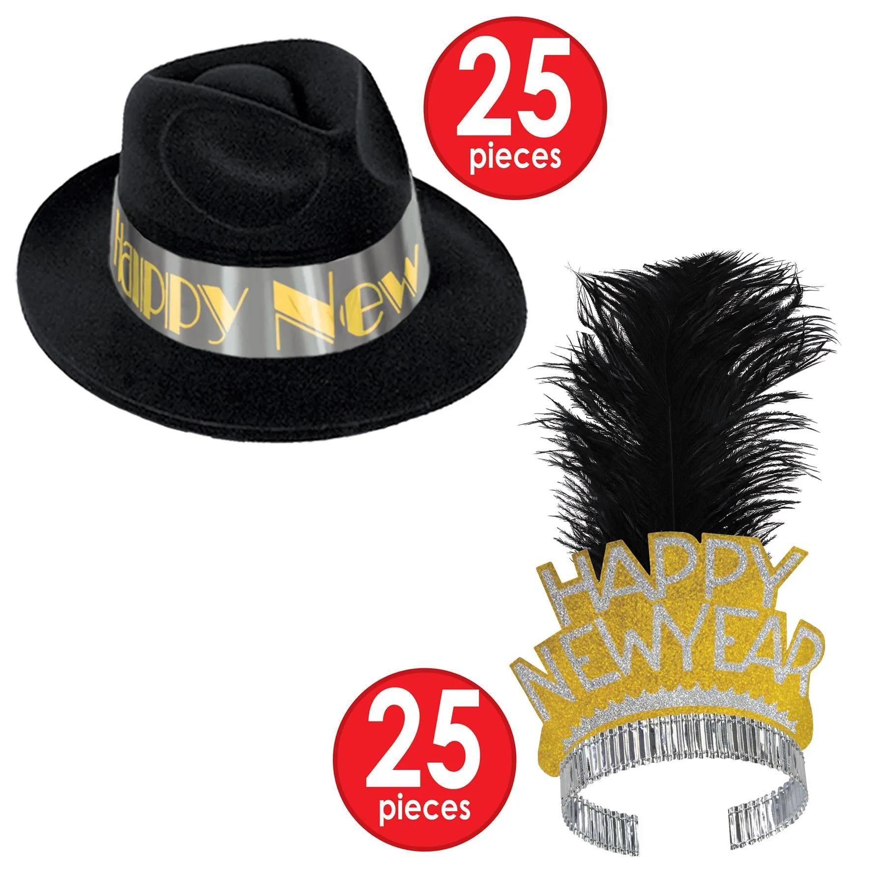 Platinum Gold New Year's Eve Party Kit for 50 People