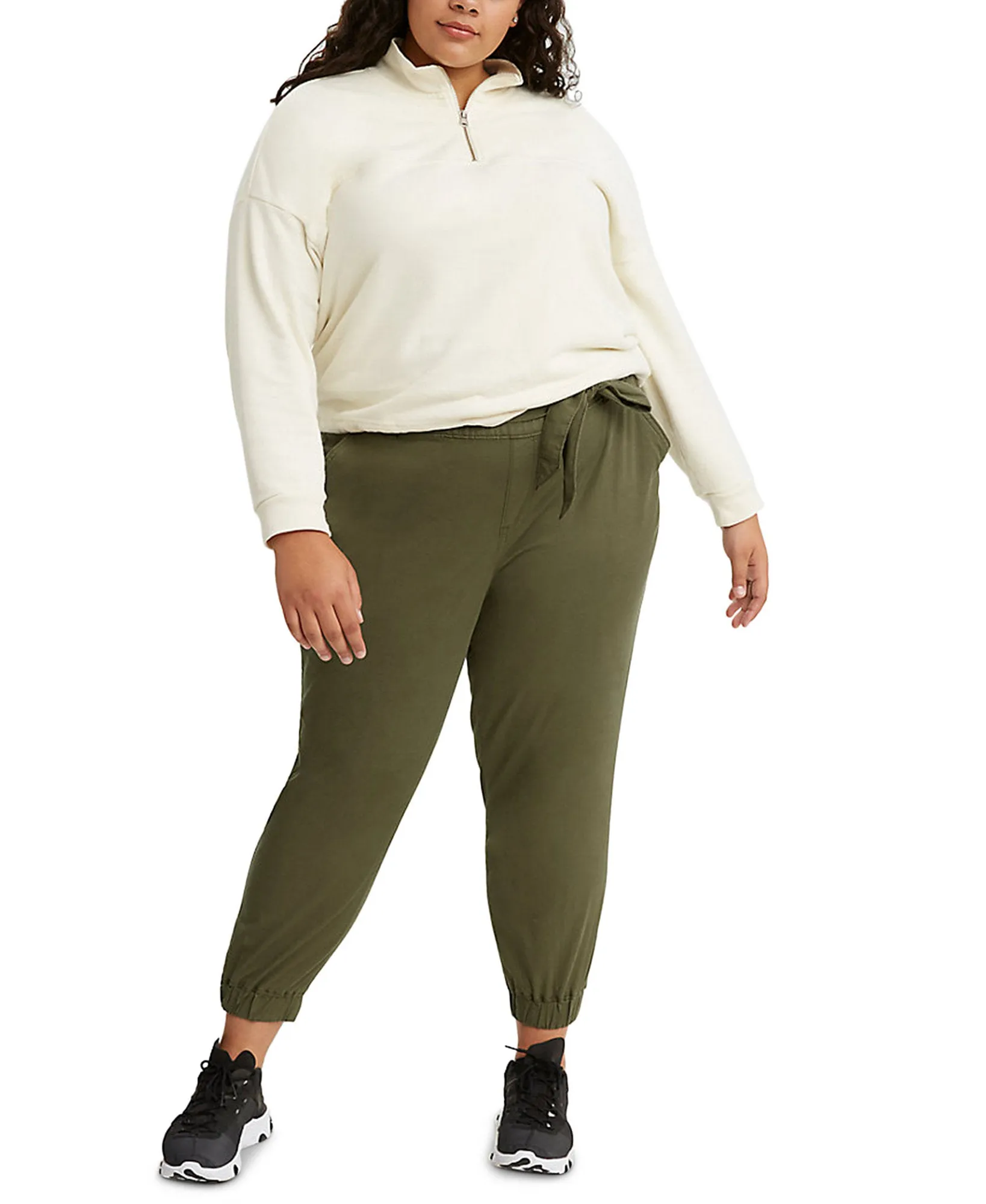 Plus Trendy Belted Jet Set Joggers