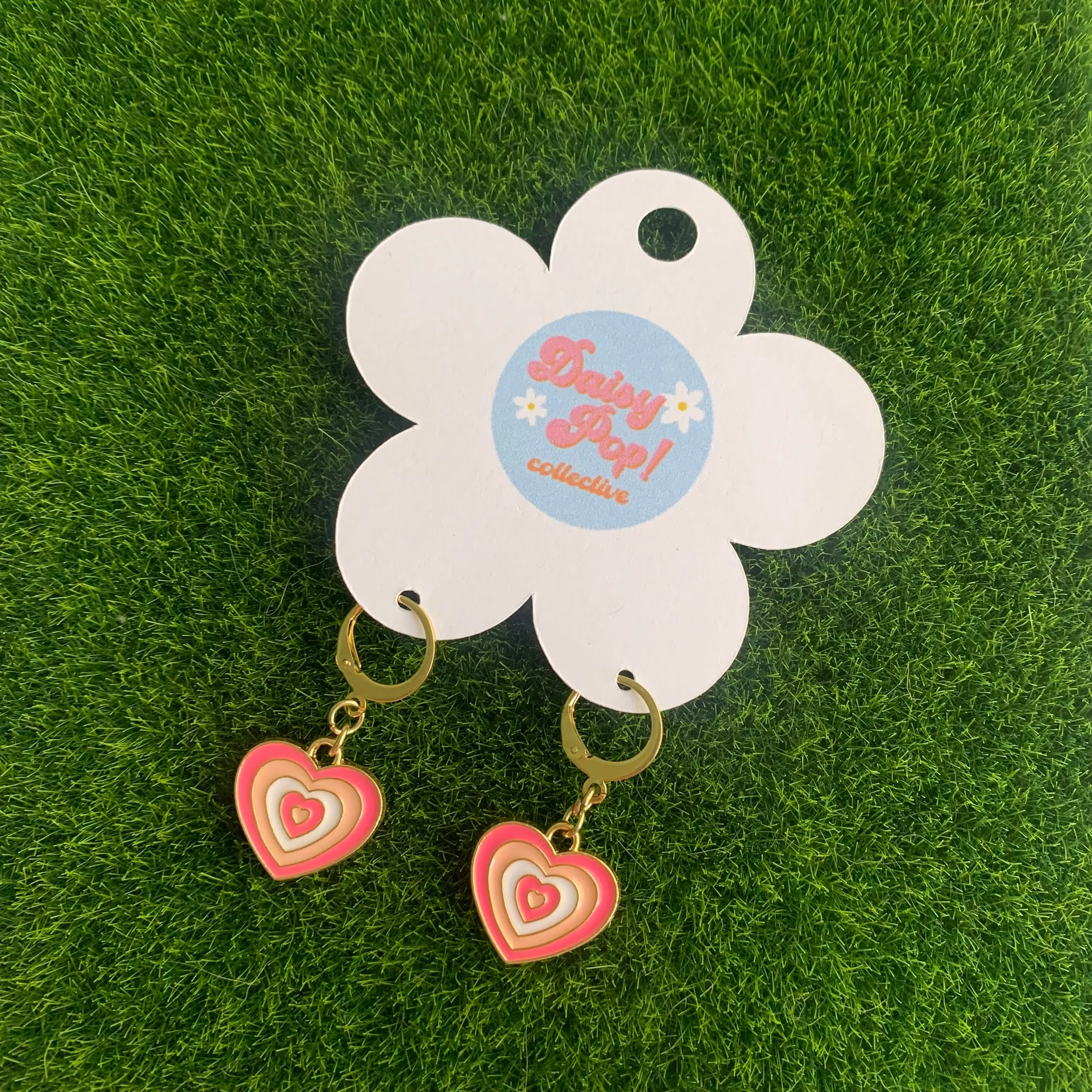 Powerpuff Heart Earrings | Heart Huggie Hoop Earrings