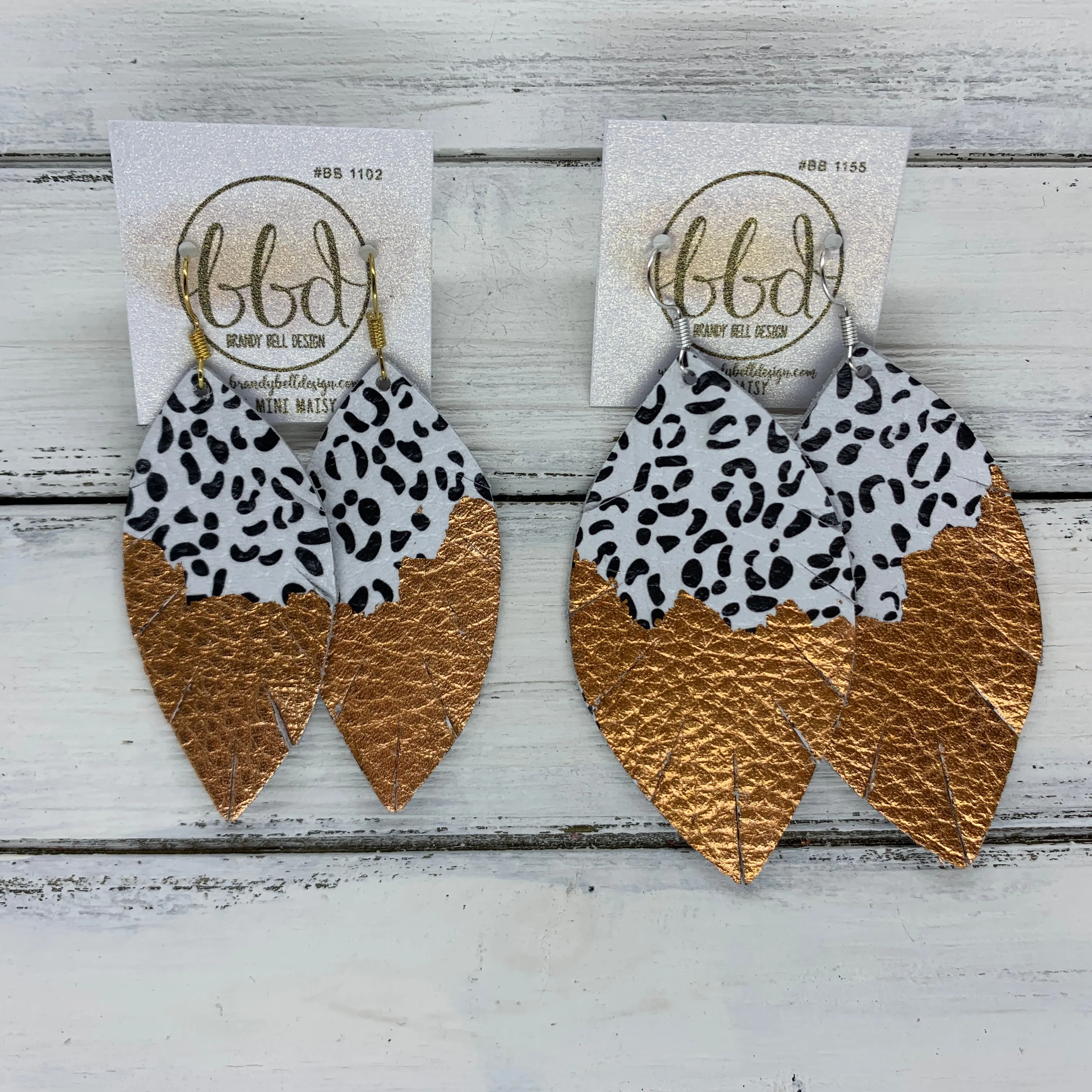 "DIPPED" MAISY (2 SIZES!) - Genuine Leather Earrings  || MATTE OLIVE GREEN   CHOOSE YOUR "DIPPED" FINISH