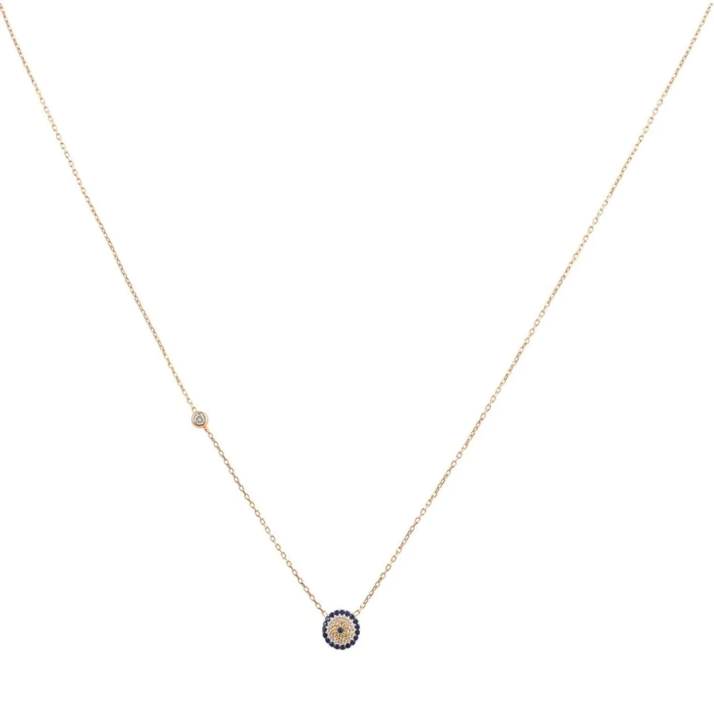 Radiant Evil Eye Necklace in Dipped Rose Gold