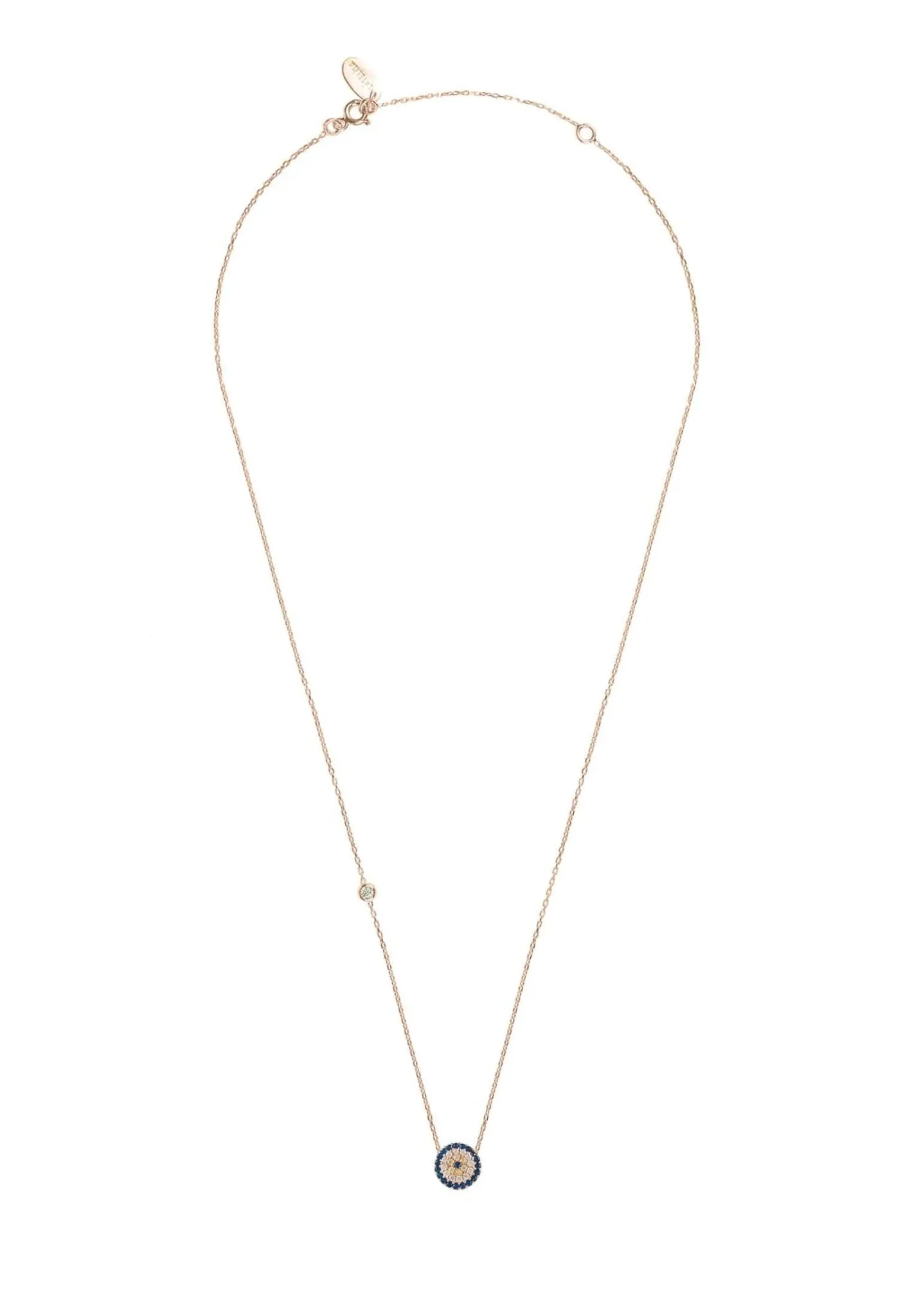 Radiant Evil Eye Necklace in Dipped Rose Gold