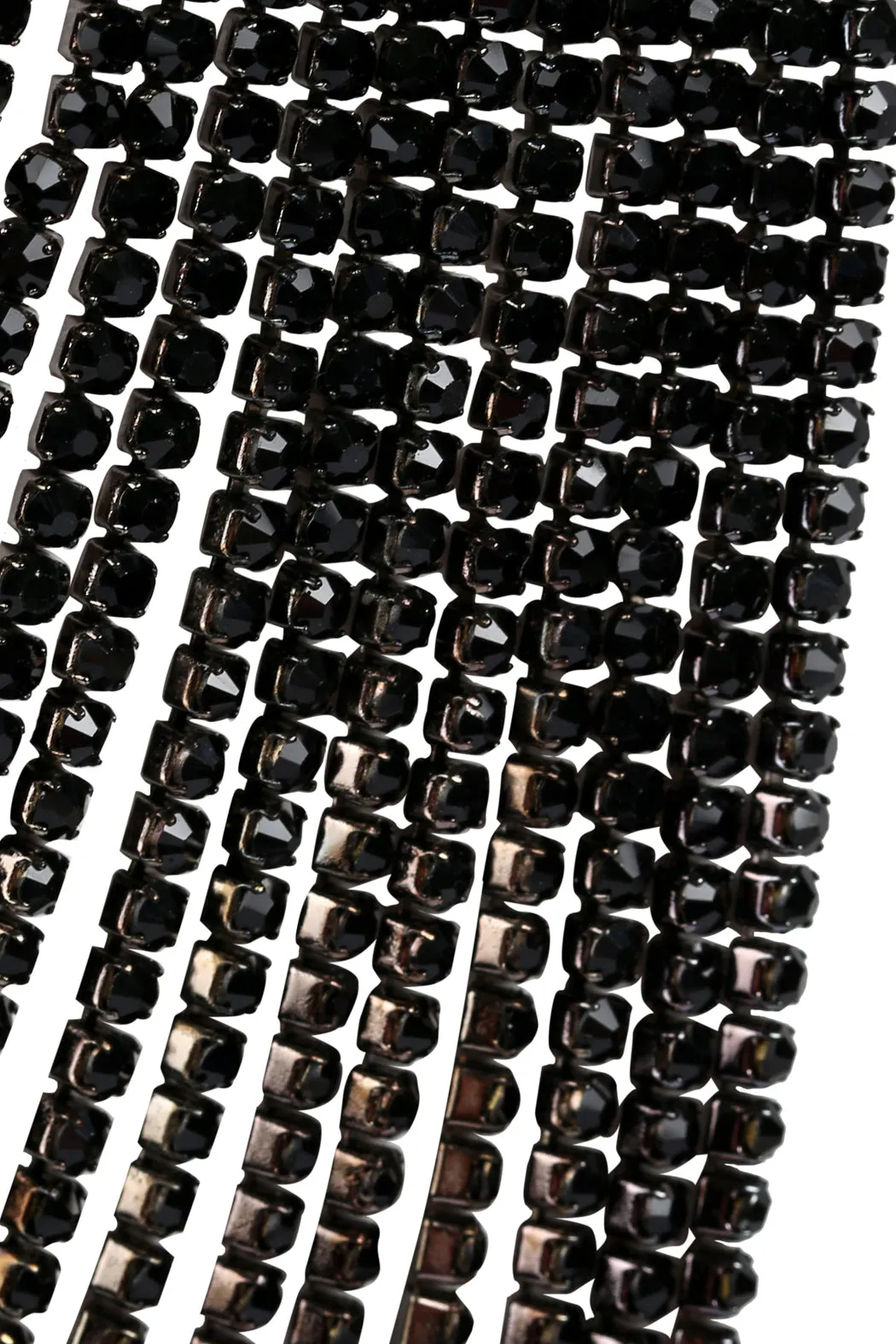 RHINESTONE 12 ROW LAYERED NECKLACE