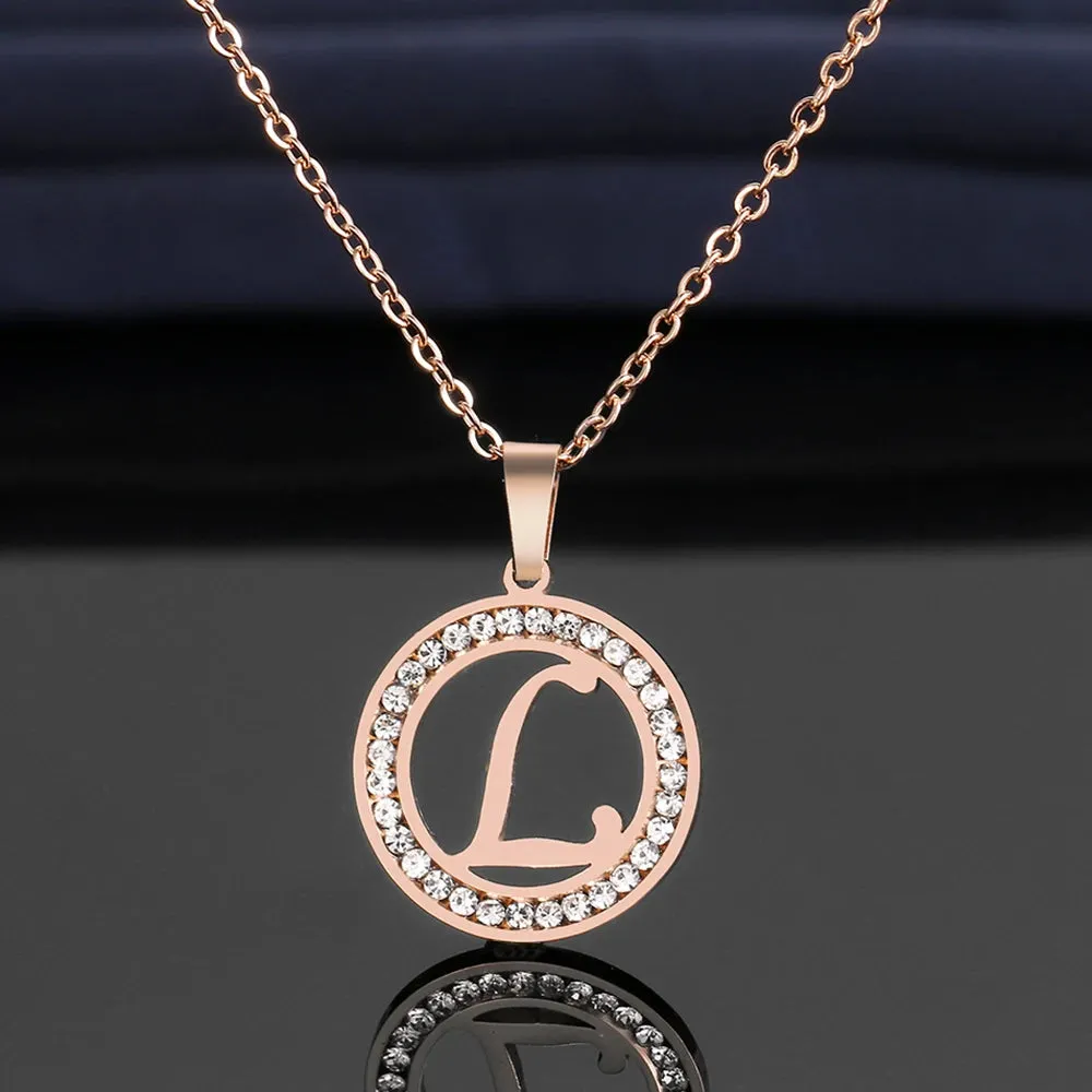 Rhinestone Initials Necklaces