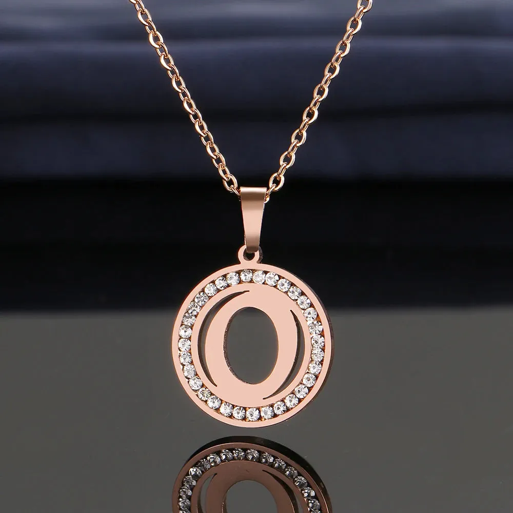 Rhinestone Initials Necklaces