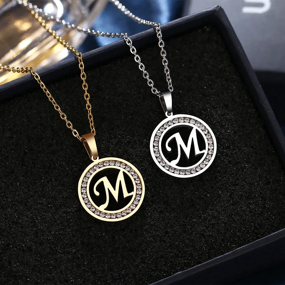 Rhinestone Initials Necklaces