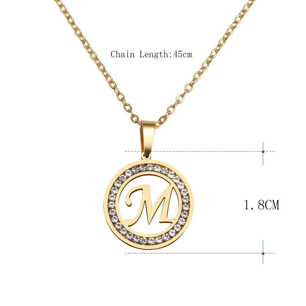 Rhinestone Initials Necklaces