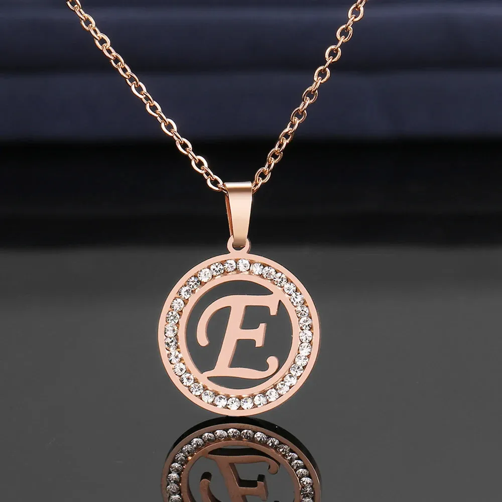 Rhinestone Initials Necklaces