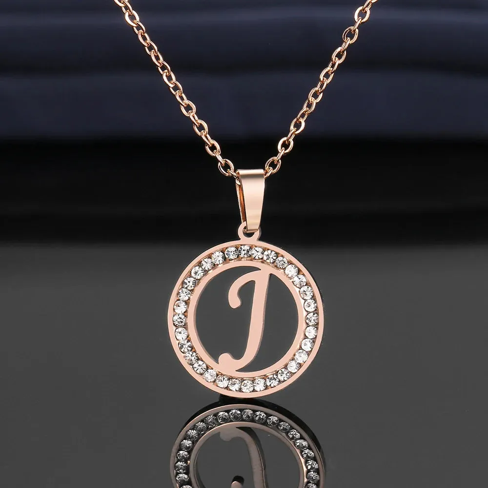 Rhinestone Initials Necklaces