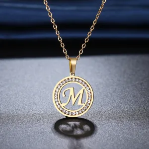 Rhinestone Initials Necklaces