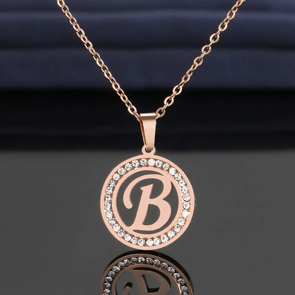Rhinestone Initials Necklaces