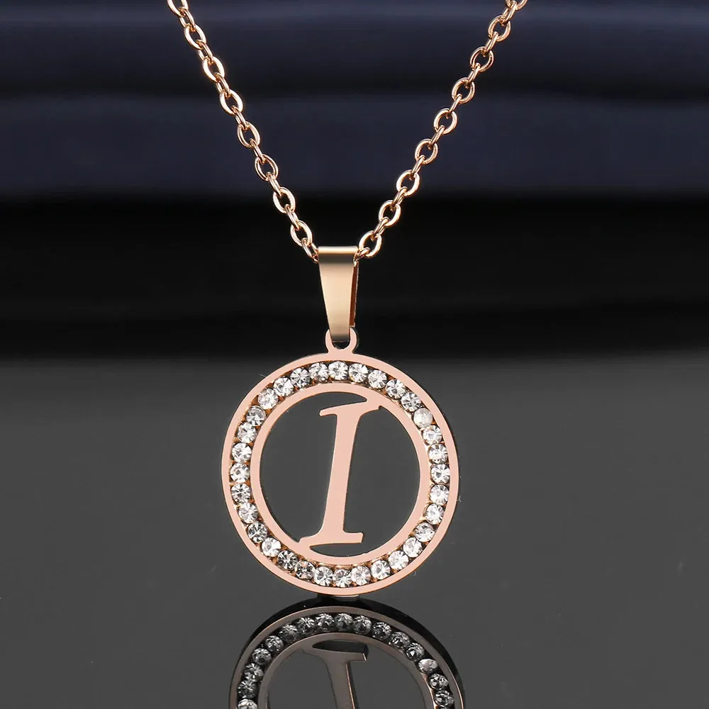 Rhinestone Initials Necklaces