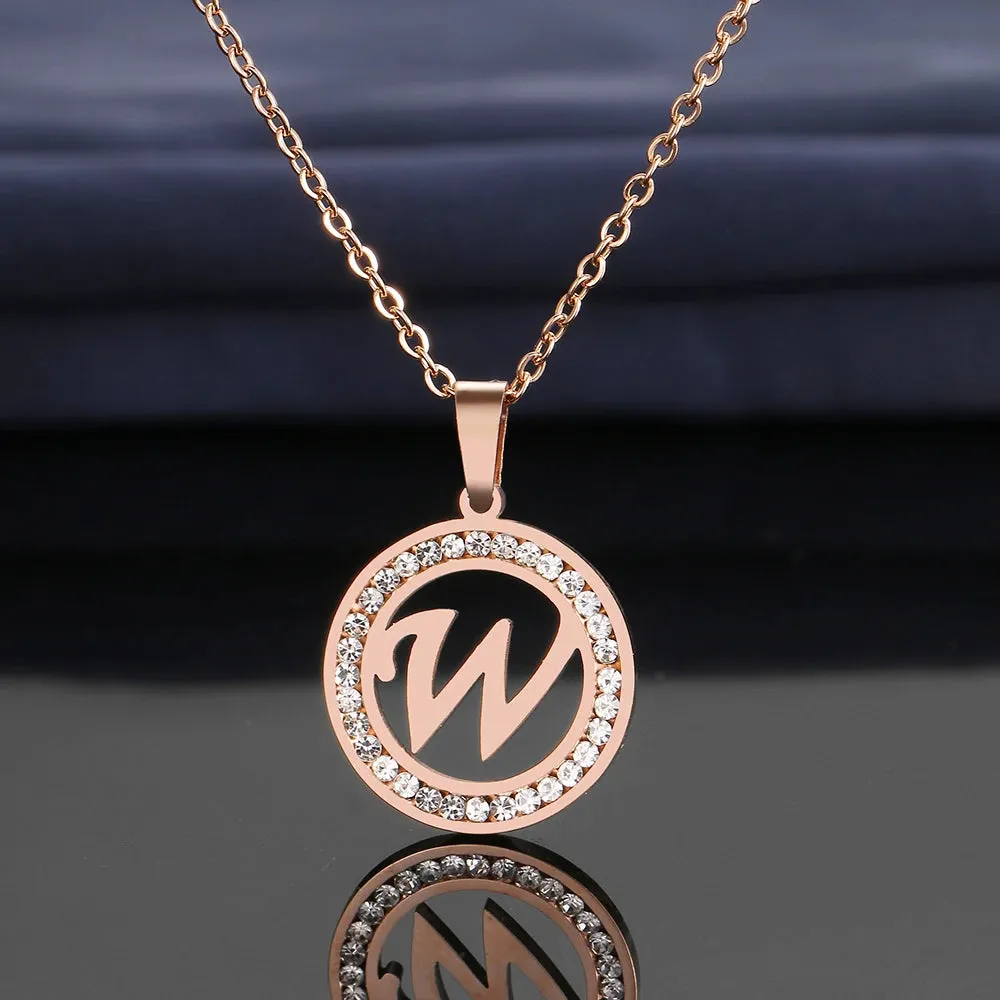 Rhinestone Initials Necklaces